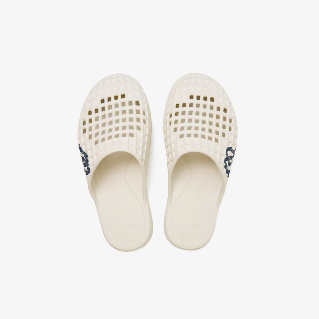 Rosa Slide - Malbon Bone Navy M Script