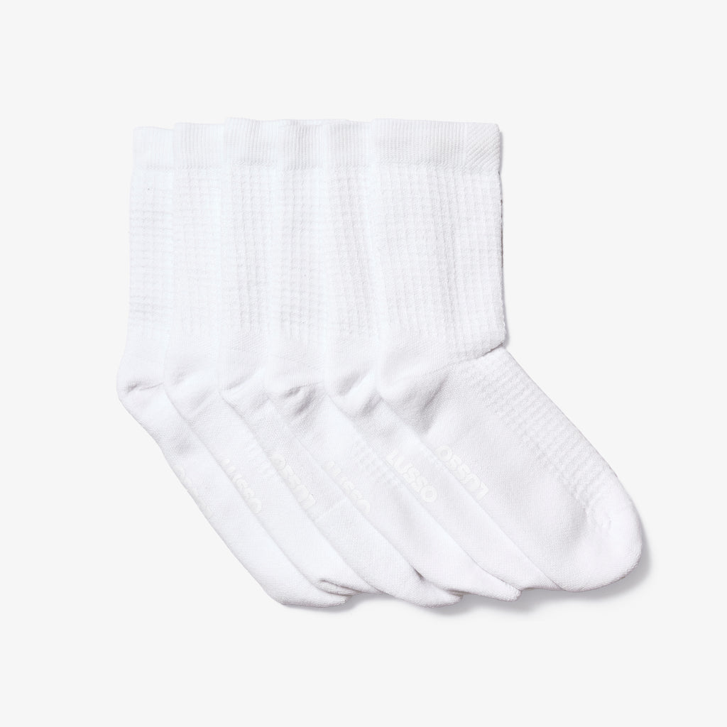 Waffle Cloud Crew Socks 3 Pack - Bright White
